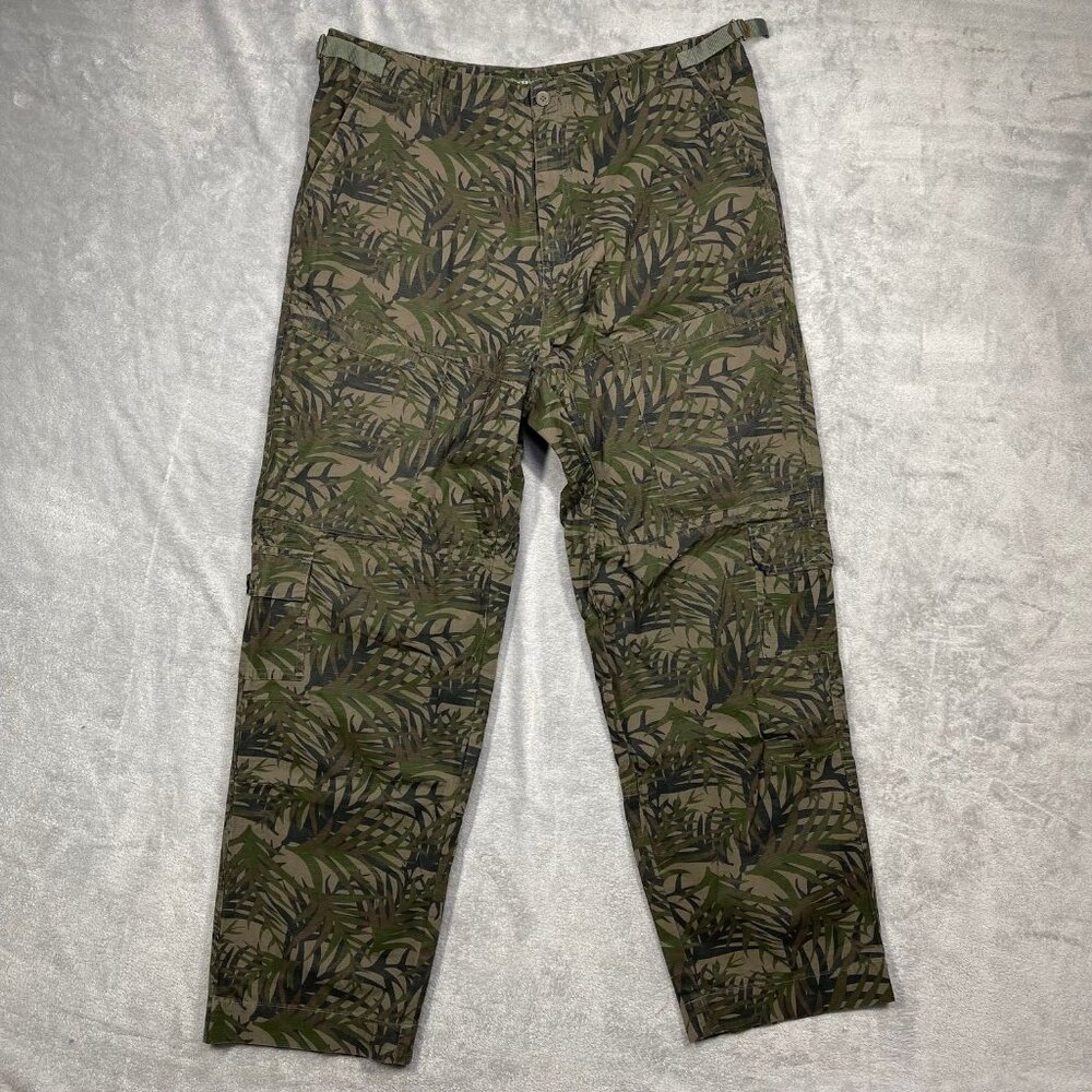 Triple 7 Cargo Camouflage Pants‎ Men's XL Loose Fit 8 Pocket Adjustable Waist